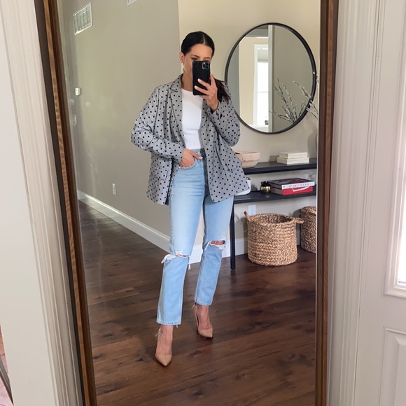 Polka Dot Belted Blazer - Picture 3 of 8